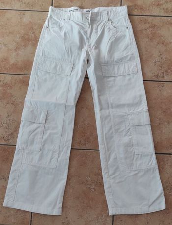 Pantalon straight cargo blanc Jennyfer taille 30