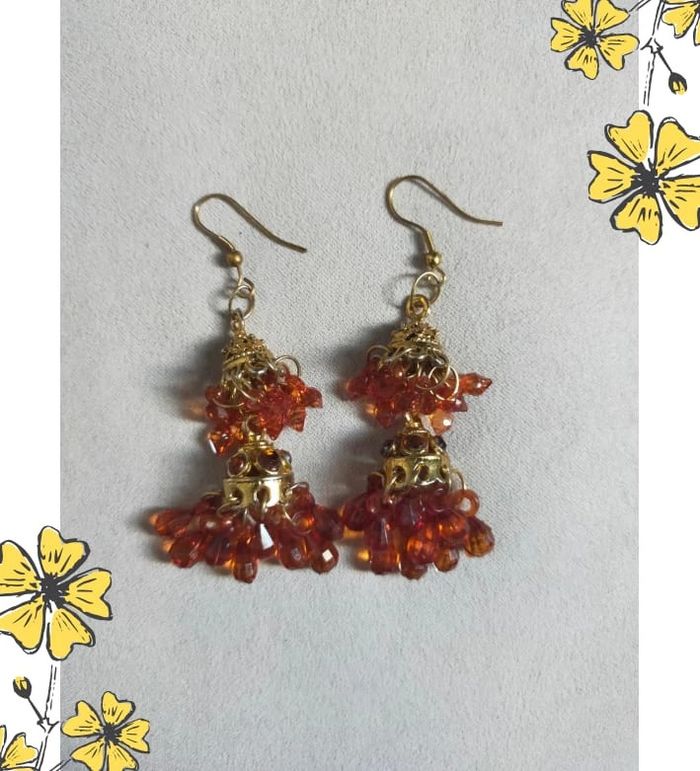 Boucles d’oreilles Larmes de feu - Collection Terres d’Ailleurs - photo numéro 3