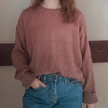 Pull marron clair torsadé