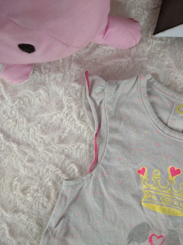 Robe courte ou tunique manches courtes Fille 9 mois Couronne Cœur oiseau Orchestra - photo numéro 3