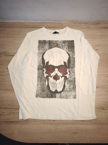 Tee-shirt manches longues XS 14 ans dessin tête de mort