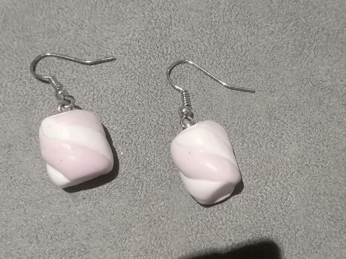 Boucles d'oreilles guimauve fimo 🍬 - photo numéro 2