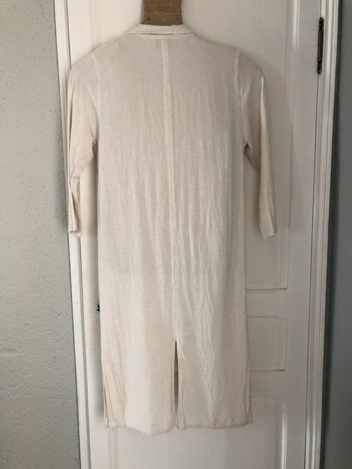 AN45- Veste ou robe longue (lin et coton) T2- 40/42 - photo numéro 2