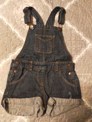 Salopette courte jeans fille