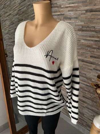 Pull marinière amour