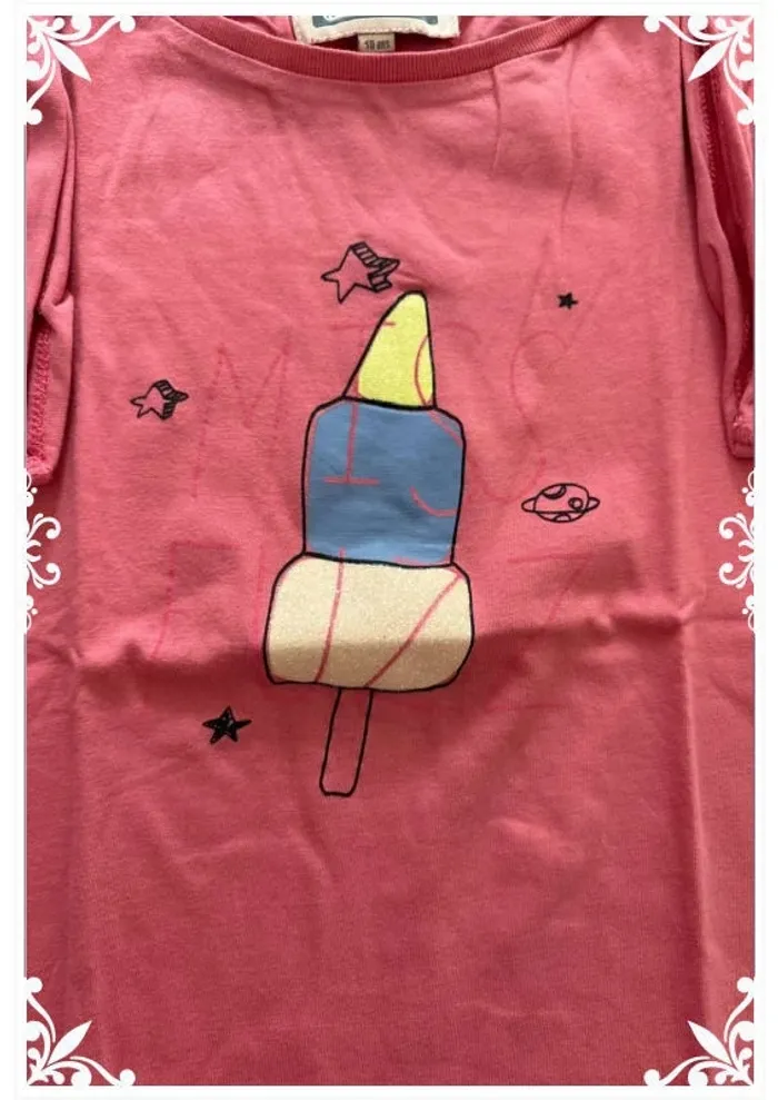 T-shirt rose Grafity enfant fille taille 10 ans - photo numéro 3