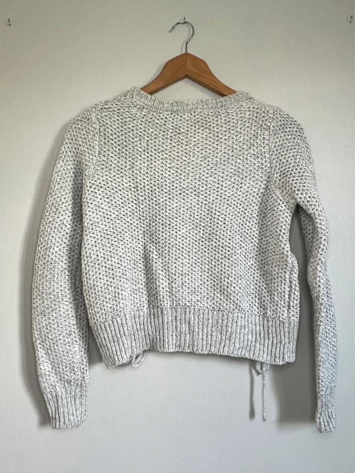 Pull en maille col rond Jennyfer gris clair - photo numéro 2