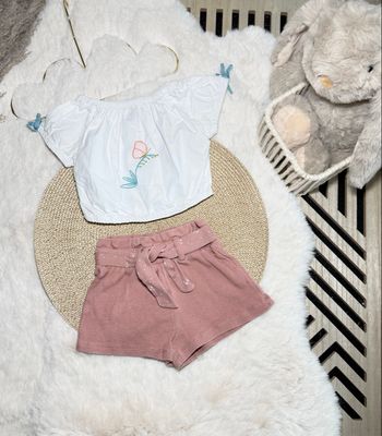 🌸 Ensemble bébé fille - Short + haut • 12 mois 🌸