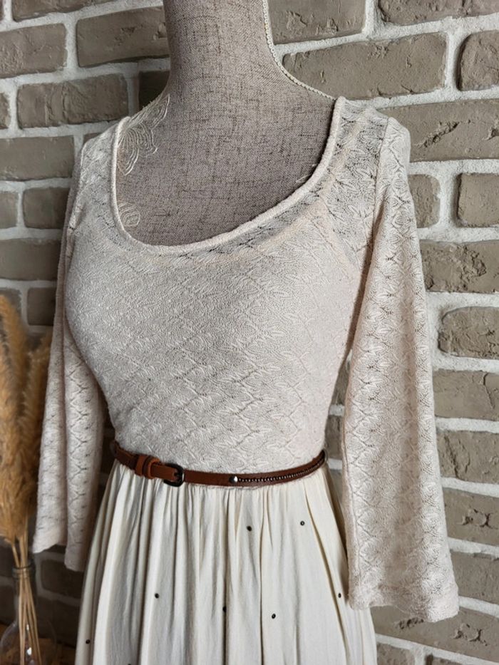 Robe bohème haut en dentelle avec ceinture - photo numéro 16