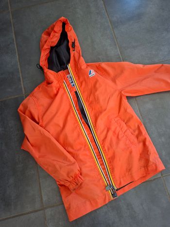 Blouson enfant K-way orange capuche 5 6 ans 110 cm sympa