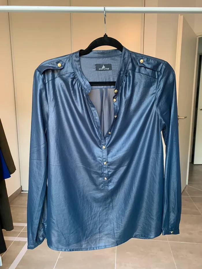 Chemise blouse One Step taille M bleu pétrole