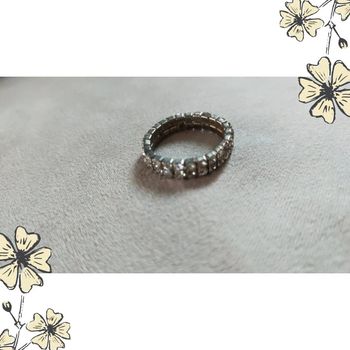 Bague vintage strass double rang - T52