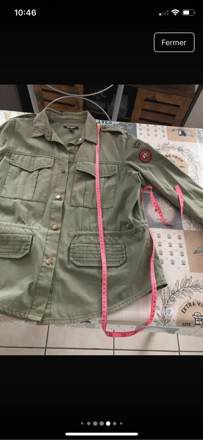 Veste kaki avec lien de serrage à la taille - photo numéro 2