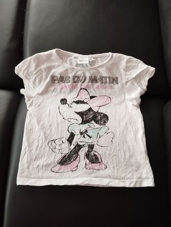 * T-shirt manches courtes Disney Minnie Mouse T4A "Pas du matin comme ma mère"