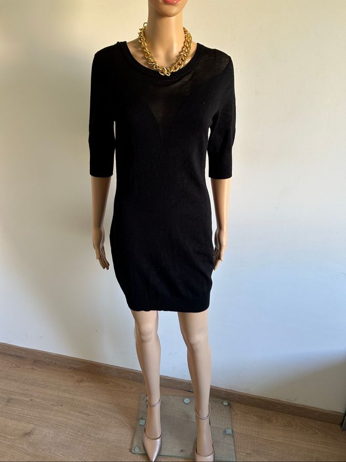 Robe pull noire à manches courtes Morgan taille 38 bon état (présence de bouloches) - photo numéro 3