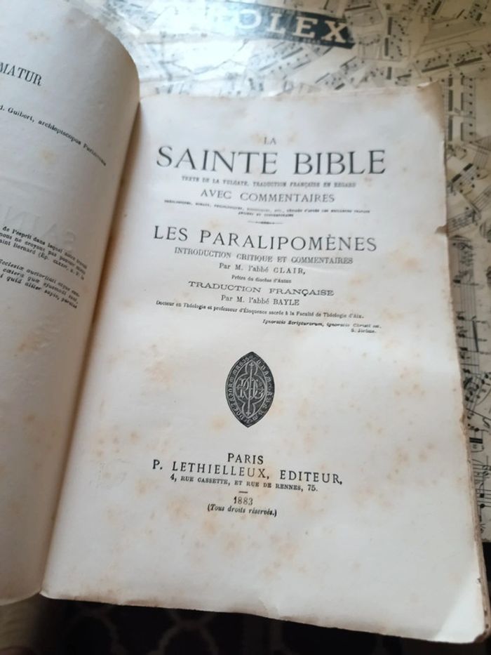 La Sainte Bible Les Paralipomènes édition Lethielleux 1883 - photo numéro 4