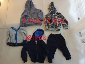 Jogging pull veste 9 mois 12 mois 18 mois