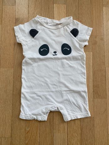 Combishort panda H&M manches courtes 2/4 mois