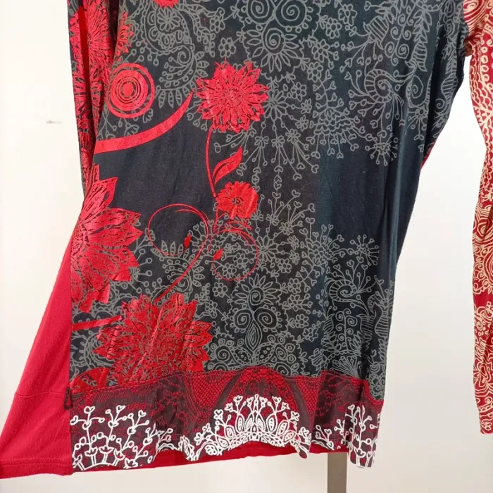Tunique longue Desigual multicolore imprimé floral manches longues col rond T38A1305 - photo numéro 8