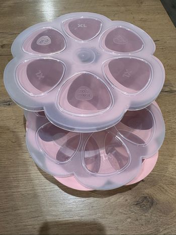 Lot Moules multiportions silicone 6X150ml rose