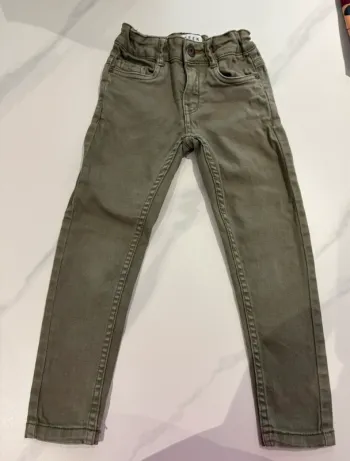 Jeans kaki Creeks 4 ans réglable fille