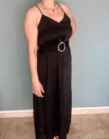 Robe Longue Noire à Bretelles Croisées Easyclothes TU