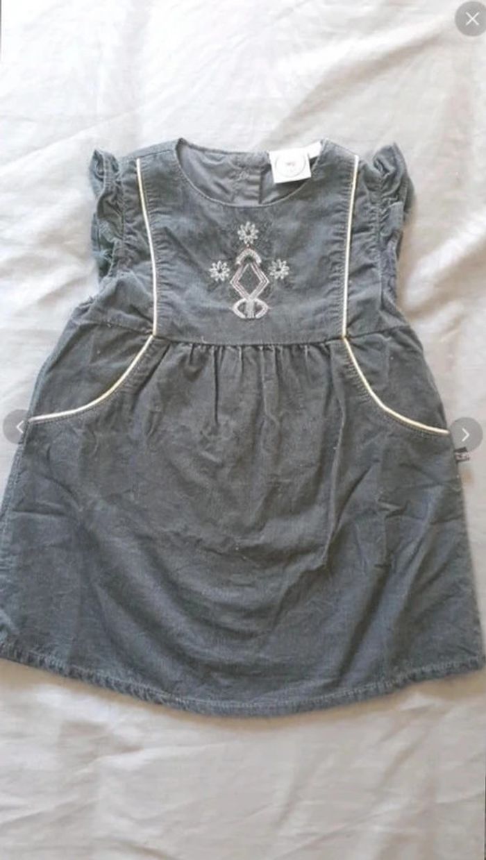 Robe manches courtes en velours