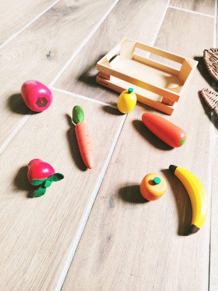 🍎Dinette petite cagette divers fruits et légumes en bois marque Janod - photo numéro 3