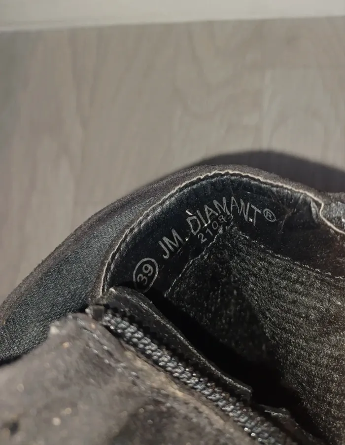 Chaussure à talon noire velour diamant jm diamant - photo numéro 11
