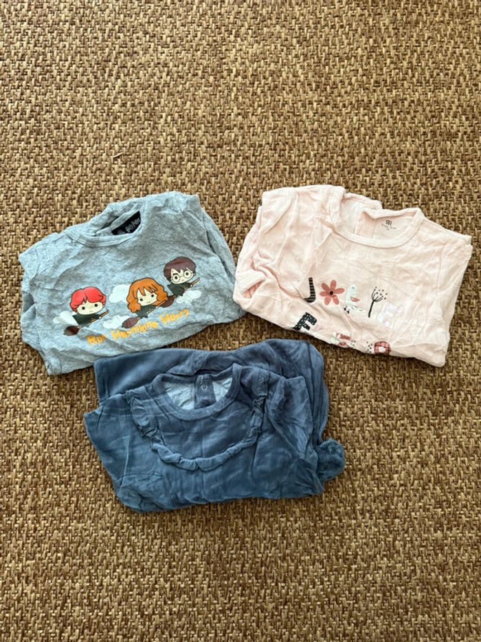 Lot de 3 pyjamas bébé 12M/74cm - photo numéro 1