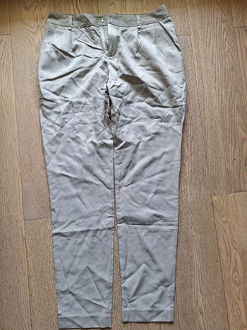 Pantalon droit beige fluide