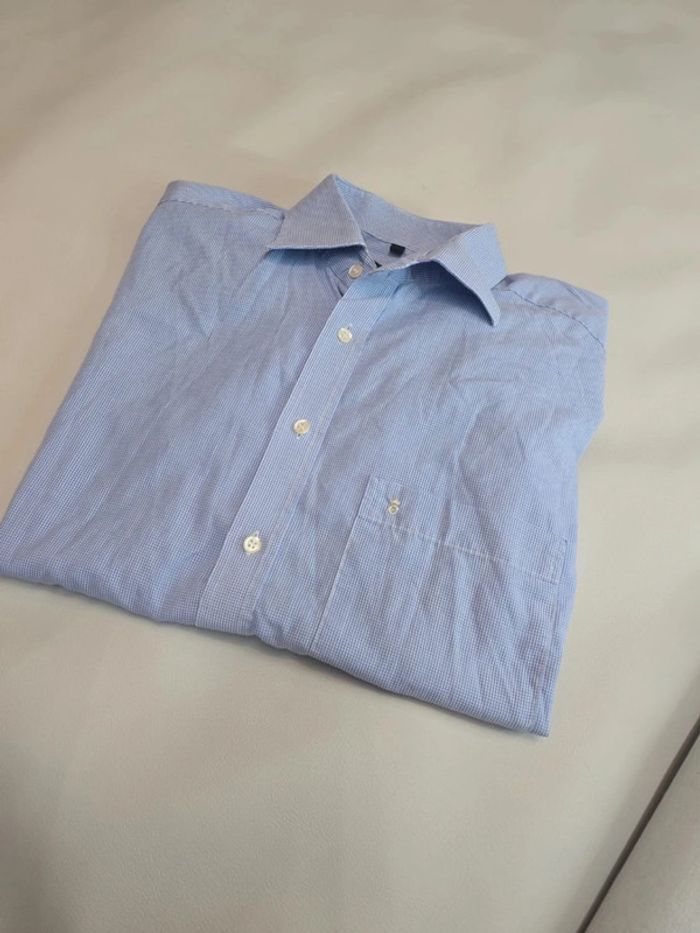 Chemise a petit carreaux bleu clair - photo numéro 2