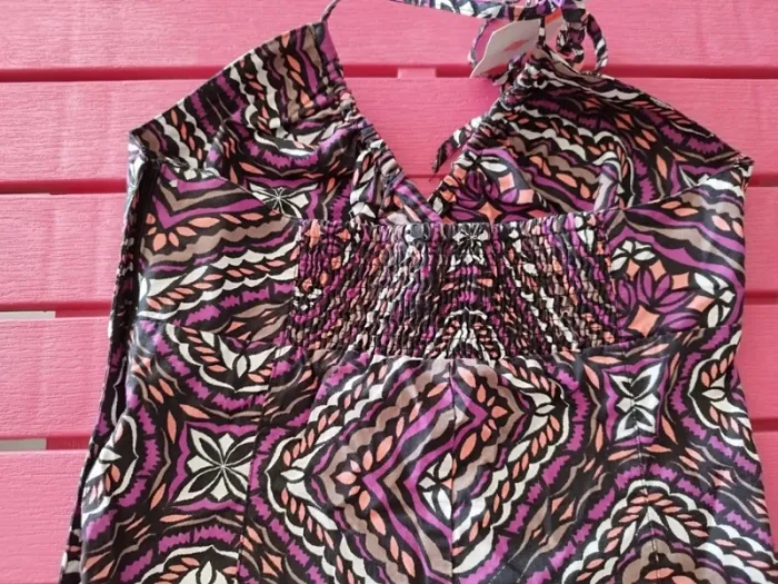 Robe d'été dos nu violette YK2 coton - photo numéro 6