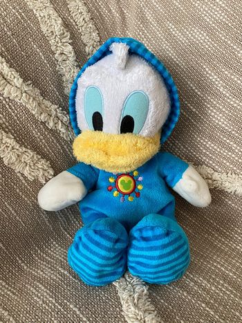 Peluche doudou 30cm Disney donald bébé pyjama bleu canard blanc bon état