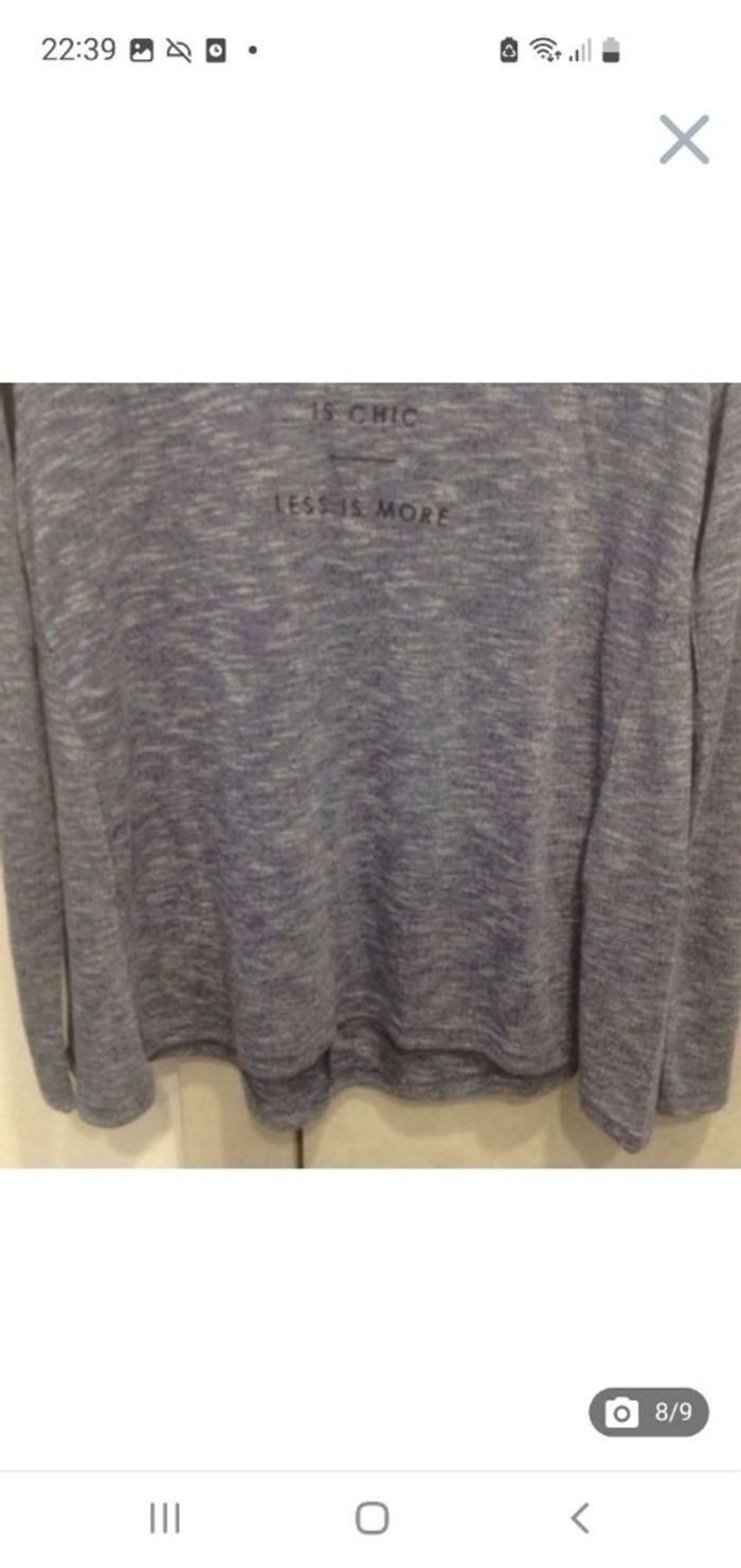 Tee-shirt manches longues 16 ans chiné bleu marine Atmosphère - photo numéro 9
