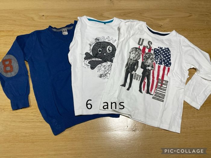 Lot 2 tshirts + 1 pull 6 ans