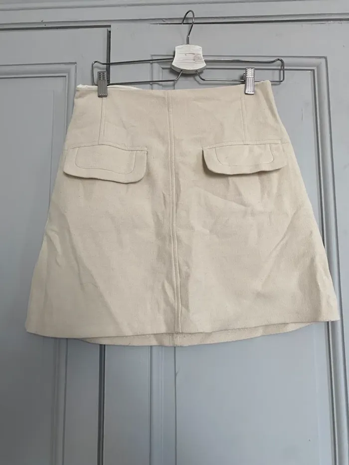 Jupe trapèze beige Zara