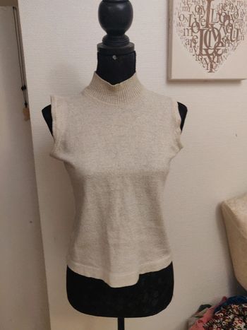 Vintage pull sans manches débardeur pailleté 38/40