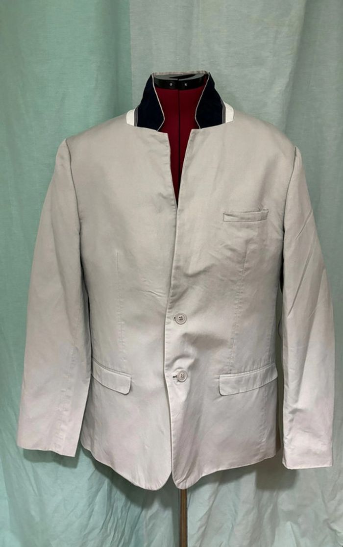 Veste costume gris/beige clair slim fit
