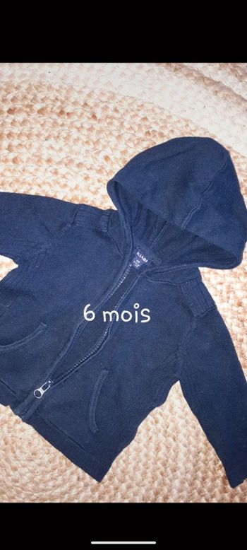 Gilet zippé à capuche garçon - 6 mois