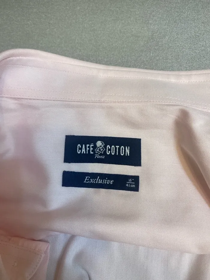 Chemise cintrée rose pâle coton Café Coton taille L neuve - n5p - photo numéro 5