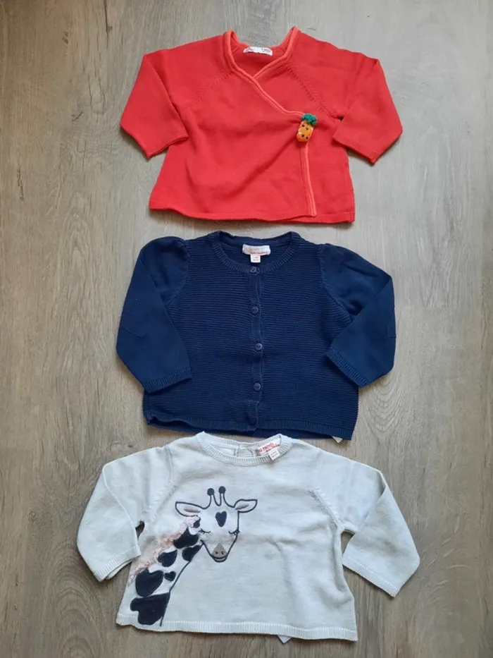 Lot de 3 gilets/pull DPAM 6mois