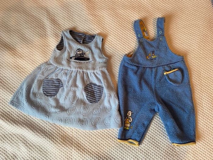 Lot robe et salopette bébé Petit Pirate