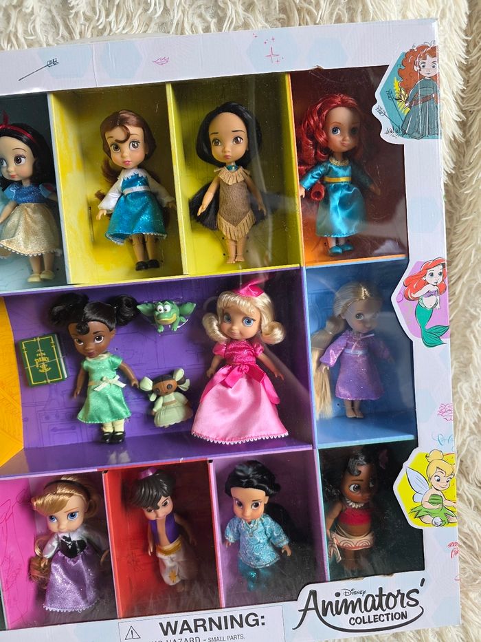 Poupee mini animator disney princesse clochette blanche neige belle pocahontas merida cendrillon tiana charlotte raiponce ariel aurore Aladdin jasmine vaiana disneyland paris - photo numéro 3