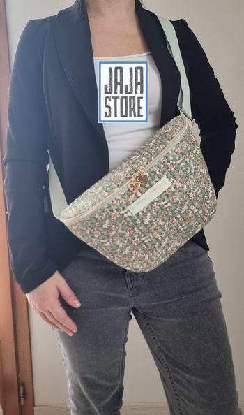 Sac banane liberty vert imprimé fleurs jaunes