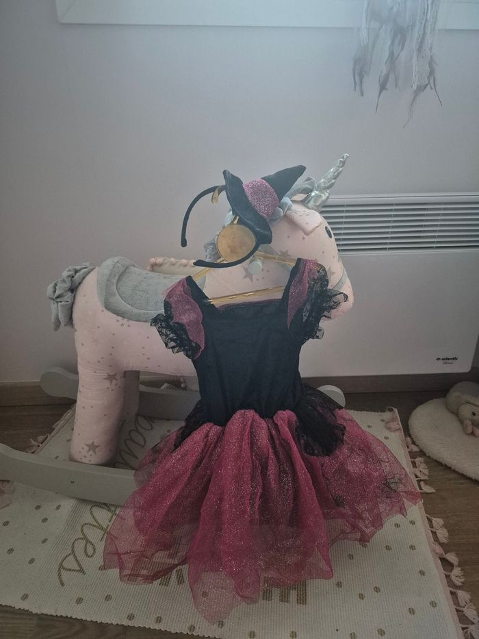 Déguisement halloween sorcière + serre tête chapeau 3 ans 98cm - photo numéro 5