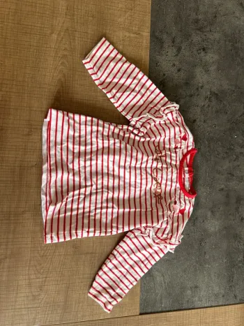 T-shirt manches longues, marinière bébé fille, orchestra, 9 mois