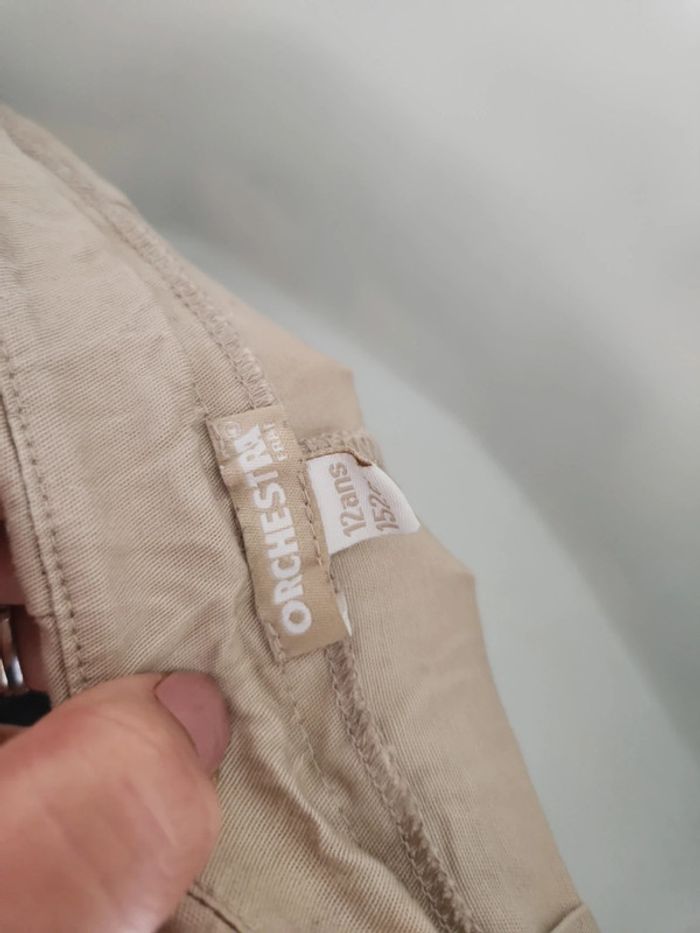 Short beige ceinture fleuri Orchestra 12 ans taille réglable - photo numéro 6