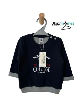 (NEUF) Sweat bleu marine - Petit Bateau 12 mois (74cm)