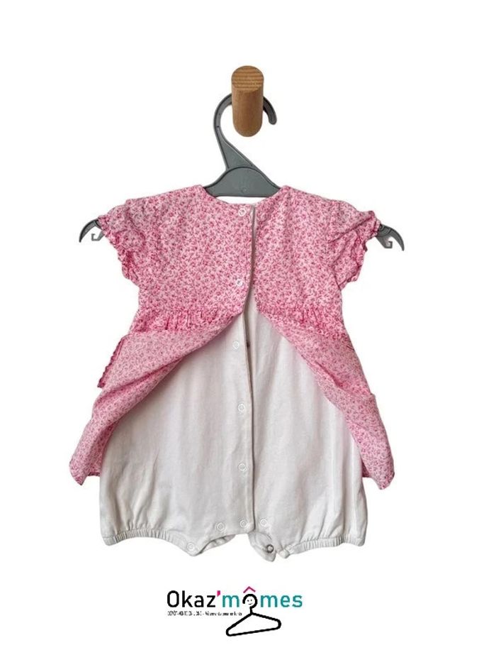 Combinaison courte effet "2 en 1" (robe + bloomer) motif liberty - 3 mois - photo numéro 4